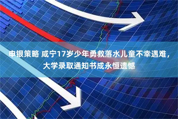 申银策略 咸宁17岁少年勇救落水儿童不幸遇难，大学录取通知书成永恒遗憾