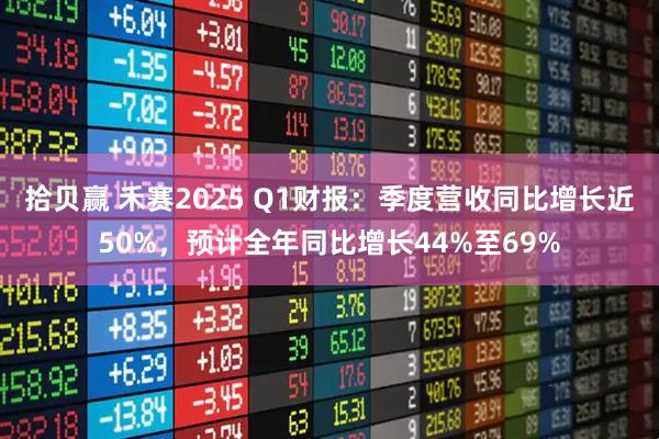 拾贝赢 禾赛2025 Q1财报：季度营收同比增长近50%，预计全年同比增长44%至69%